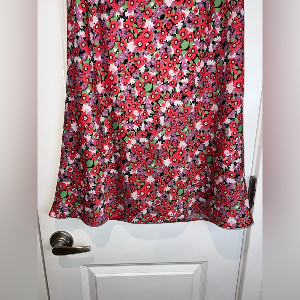 Lulu’s Zenia Coral Red Multi Floral Print Midi Skirt - Picture 8 of 12